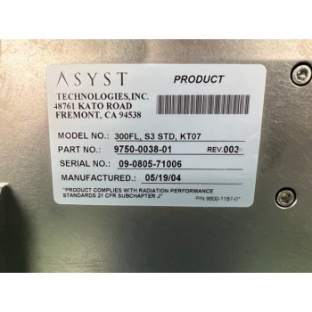 Asyst 9750-0038-01 300FL,S3 STD,KT07 Load Port